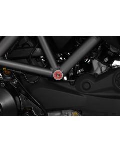 Large frame plugs (pair), red anodised, for Ducati Multistrada 1200 (up to 2014)/ 950